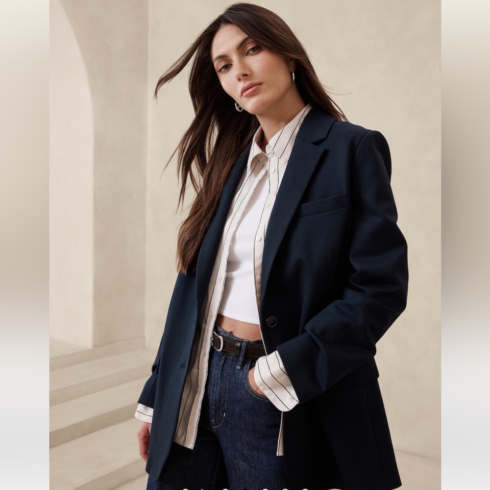 RELAXED EVERYWHERE PONTE BLAZER XSP Navy